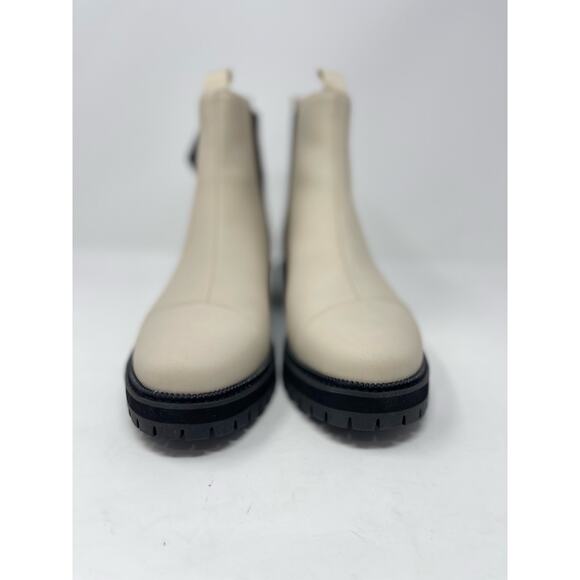 Toms Dakota Slip On Boot Womens 10 Beige Leather Chunky Water Resistant - Picture 5 of 11